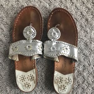 Jack Rogers silver sandals